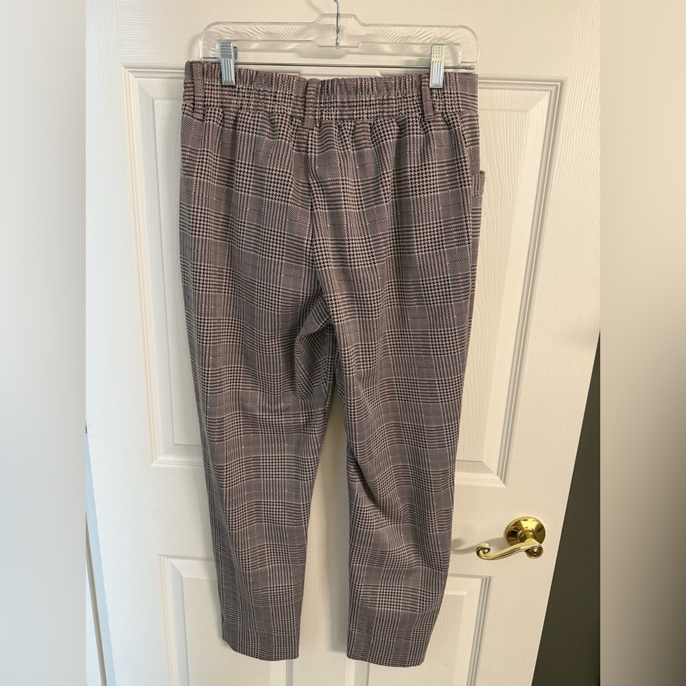 Maurices Women's Plaid Ankle Pants - Pink/Black and White - Picture 2 of 10
